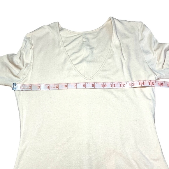 NAKED WARDROBE Deep Vee Neck Stretch Jumpsuit Soft Peachy Cream US Sz M - Picture 6 of 9